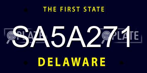 SA5A271 Delaware License Plate