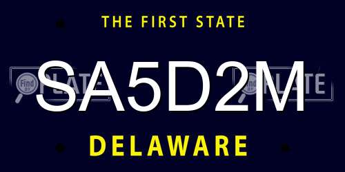SA5D2M Delaware License Plate