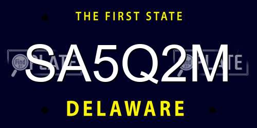 SA5Q2M Delaware License Plate