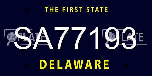 SA77193 Delaware License Plate