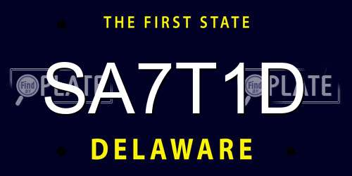 SA7T1D Delaware License Plate