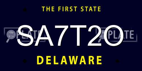 SA7T2O Delaware License Plate