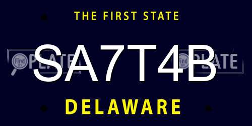 SA7T4B Delaware License Plate