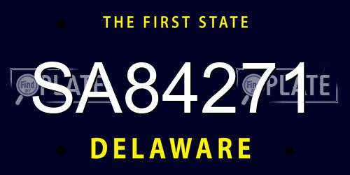 SA84271 Delaware License Plate