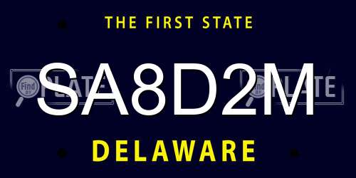 SA8D2M Delaware License Plate