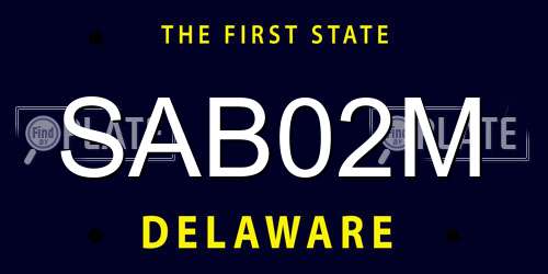 SAB02M Delaware License Plate