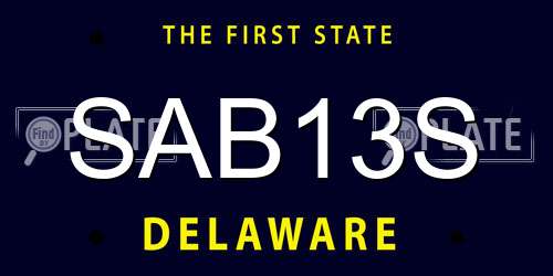 SAB13S Delaware License Plate