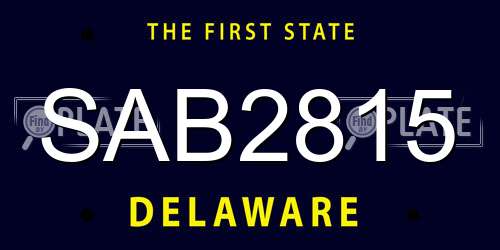 SAB2815 Delaware License Plate