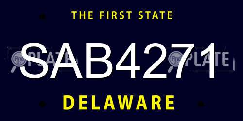 SAB4271 Delaware License Plate