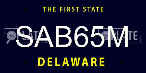 SAB65M Delaware License Plate
