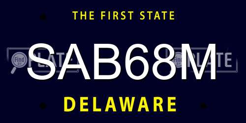 SAB68M Delaware License Plate