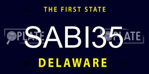 SABI35 Delaware License Plate