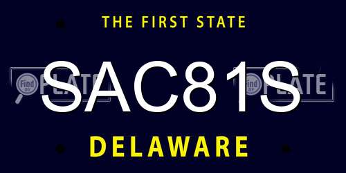 SAC81S Delaware License Plate