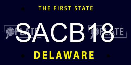SACB18 Delaware License Plate