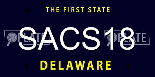 SACS18 Delaware License Plate