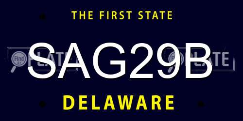 SAG29B Delaware License Plate
