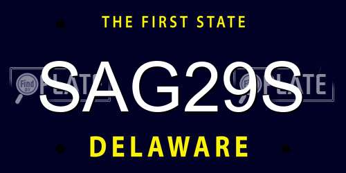 SAG29S Delaware License Plate