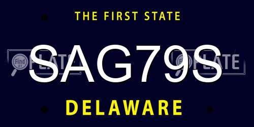 SAG79S Delaware License Plate