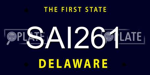 SAI261 Delaware License Plate