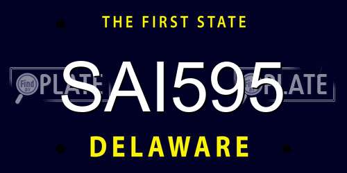 SAI595 Delaware License Plate