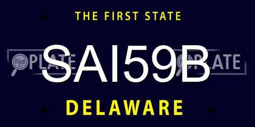 SAI59B Delaware License Plate