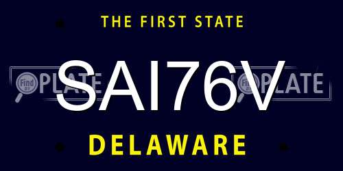 SAI76V Delaware License Plate