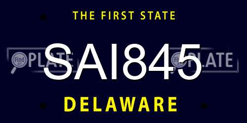 SAI845 Delaware License Plate