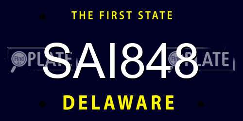 SAI848 Delaware License Plate