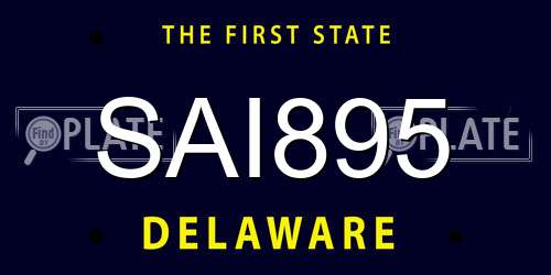 SAI895 Delaware License Plate