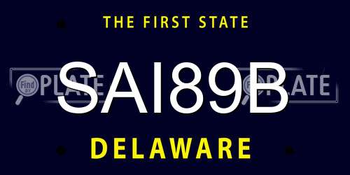 SAI89B Delaware License Plate