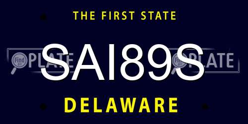 SAI89S Delaware License Plate