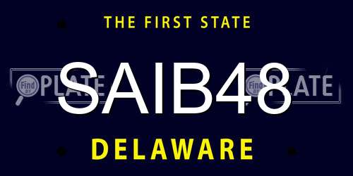SAIB48 Delaware License Plate