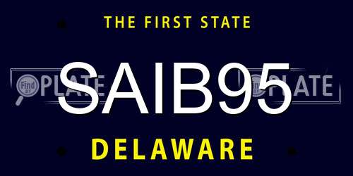 SAIB95 Delaware License Plate