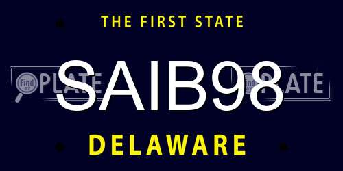 SAIB98 Delaware License Plate