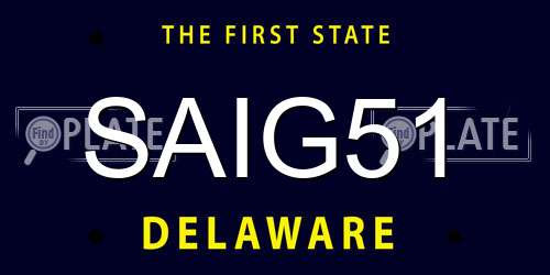 SAIG51 Delaware License Plate