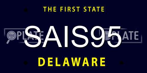 SAIS95 Delaware License Plate