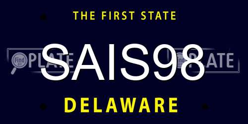 SAIS98 Delaware License Plate