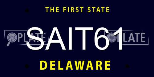 SAIT61 Delaware License Plate
