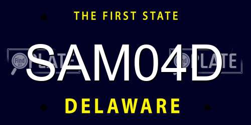 SAM04D Delaware License Plate
