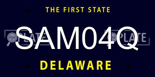 SAM04Q Delaware License Plate