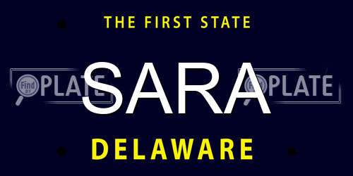 SARA Delaware License Plate