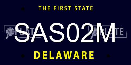 SAS02M Delaware License Plate
