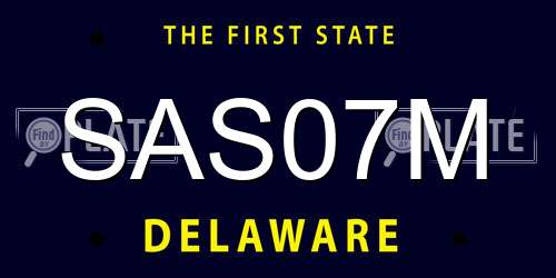 SAS07M Delaware License Plate