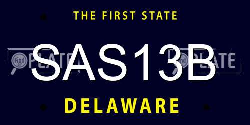 SAS13B Delaware License Plate