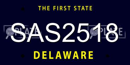 SAS2518 Delaware License Plate