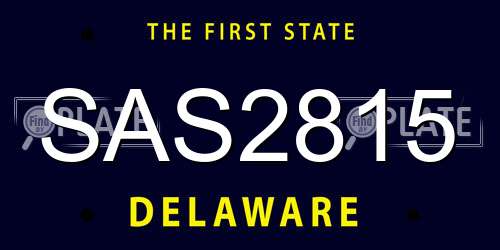 SAS2815 Delaware License Plate