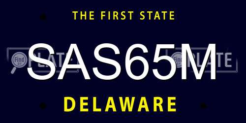 SAS65M Delaware License Plate