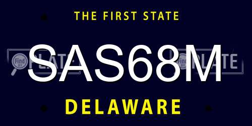SAS68M Delaware License Plate