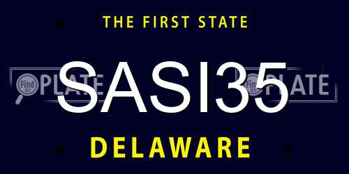 SASI35 Delaware License Plate