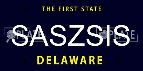SASZSIS Delaware License Plate